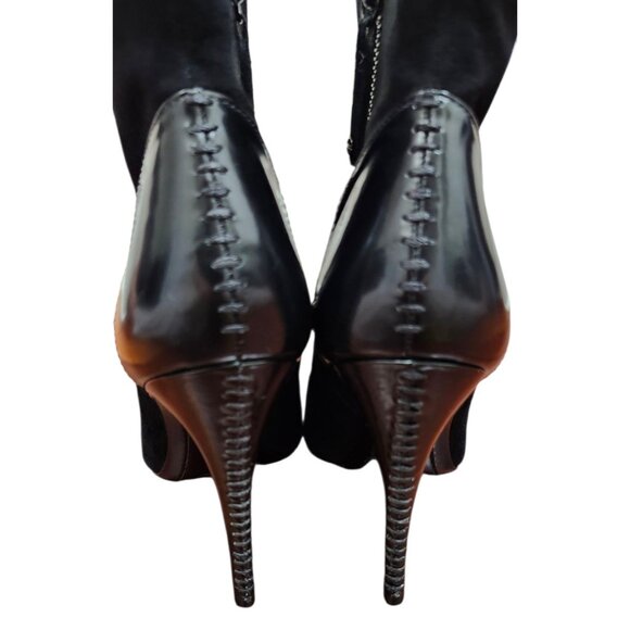 alice olivia black Suede Leather heeled Boots bootie size EU 40/US 9.5 - Picture 9 of 14